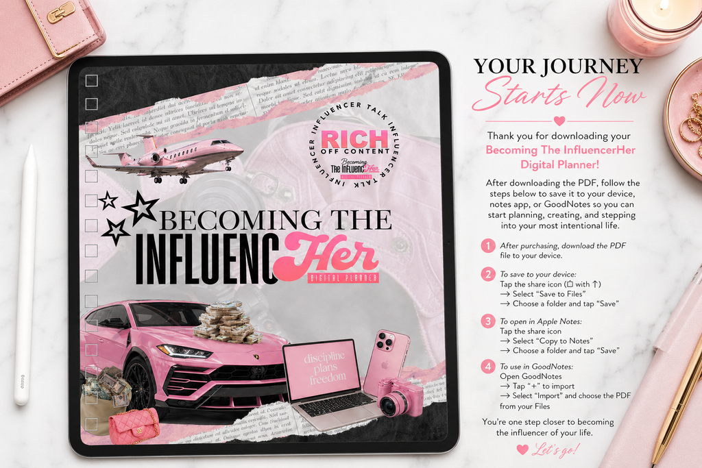 Becoming the "InfuencHER" 12mo. Digital Planner
