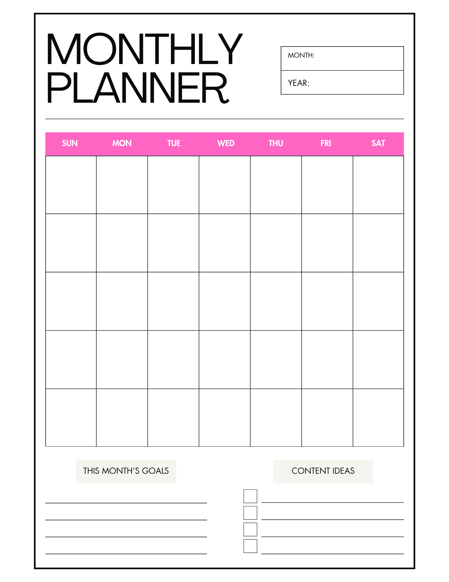 Becoming the "InfuencHER" 12mo. Digital Planner