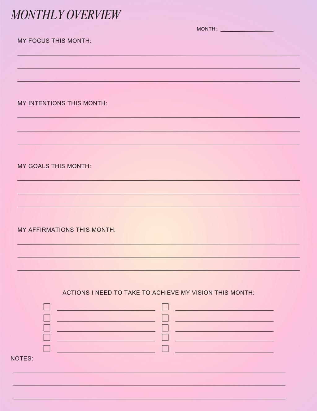 Becoming the "InfuencHER" 12mo. Digital Planner