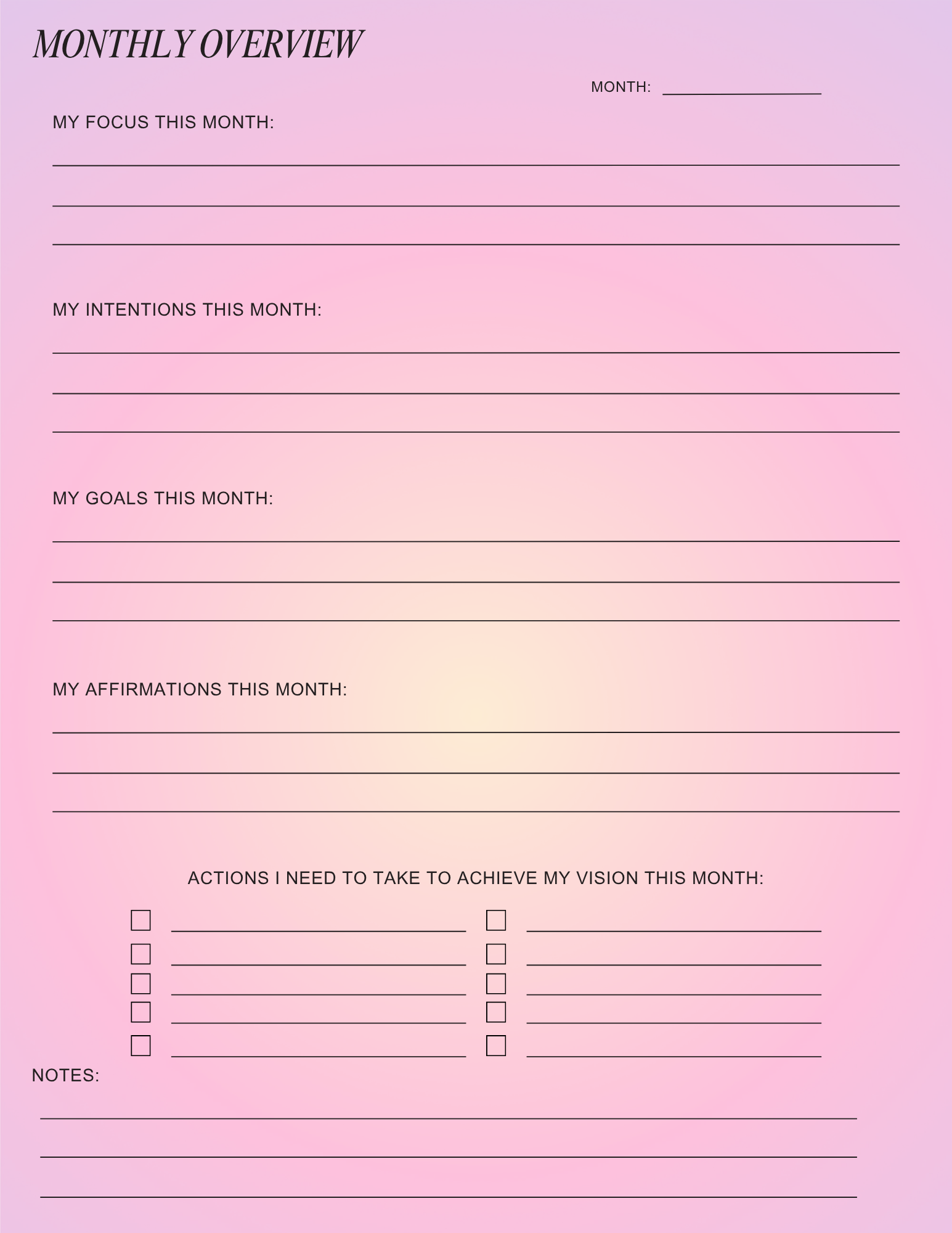 Becoming the "InfuencHER" 12mo. Digital Planner
